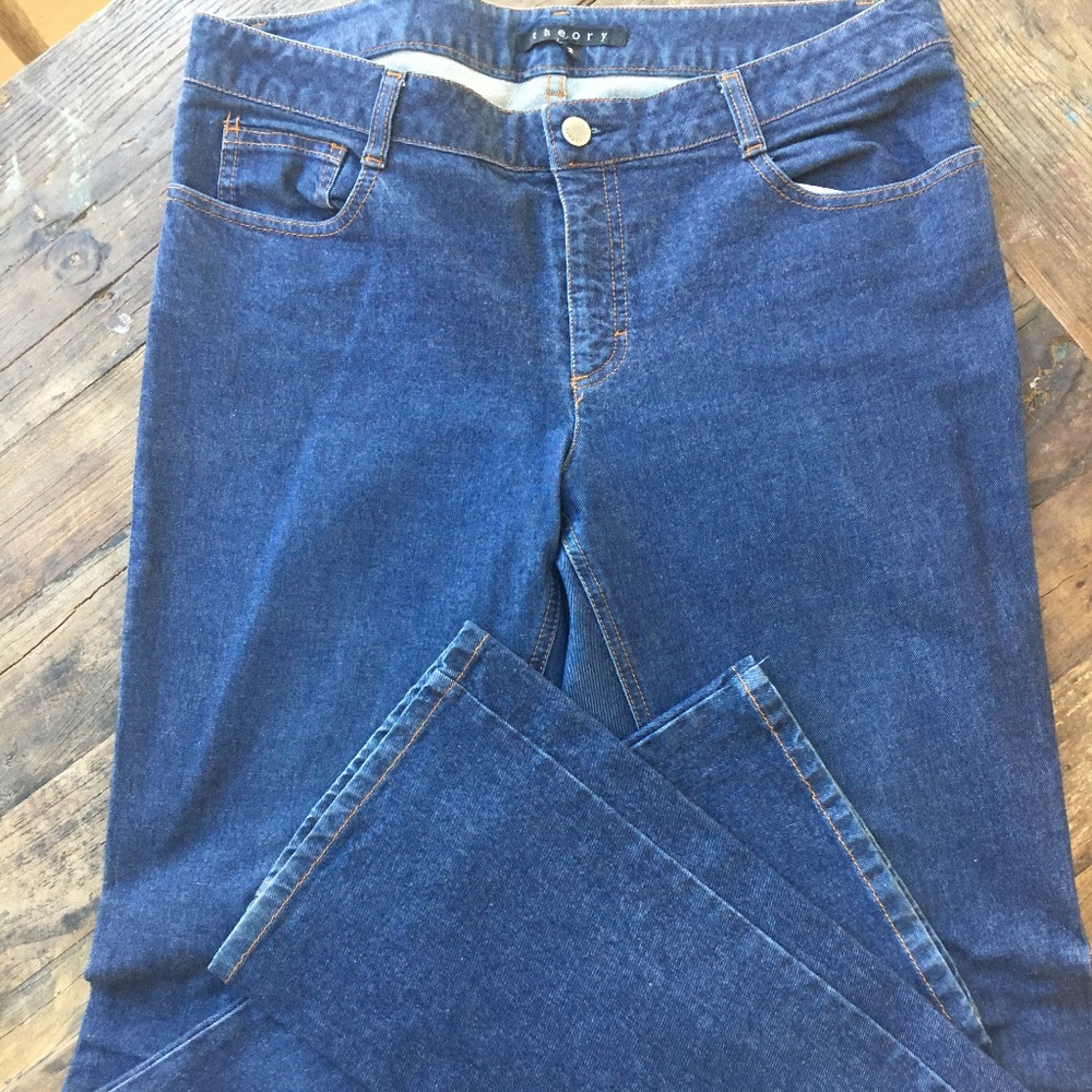 Theory Flare Leg Low Rise Jean Med Denim Sz 12